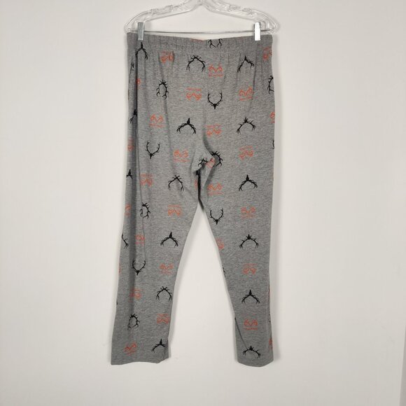 Realtree Men's Pajama Bottom Size M Gray Cotton Viscose Sleepwear Logo Print - Picture 4 of 9